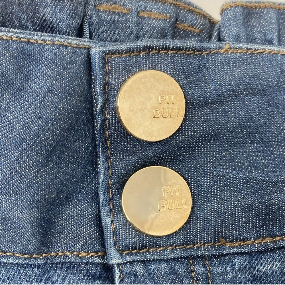 Pit Bull Denim Jean Skirt Embroidered Butt Lift Pads‎ Women's Brazil 42 US 7/8
